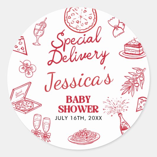 Droomachtige speciale bezorging baby shower ronde sticker (Voorkant)