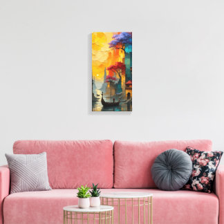 droomachtige stadslandschapkunst aan de muur gehan canvas afdruk