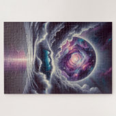 Droomachtige Surreal Celestial Stormy Zee Legpuzzel (Horizontaal)