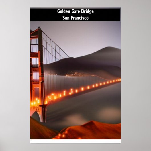 Droomachtige versie van Golden Gate Bridge, San Fr Poster (Voorkant)