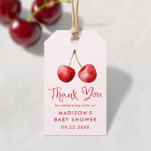 Droomachtige Waterverf Kersen Baby Shower Cadeaulabel