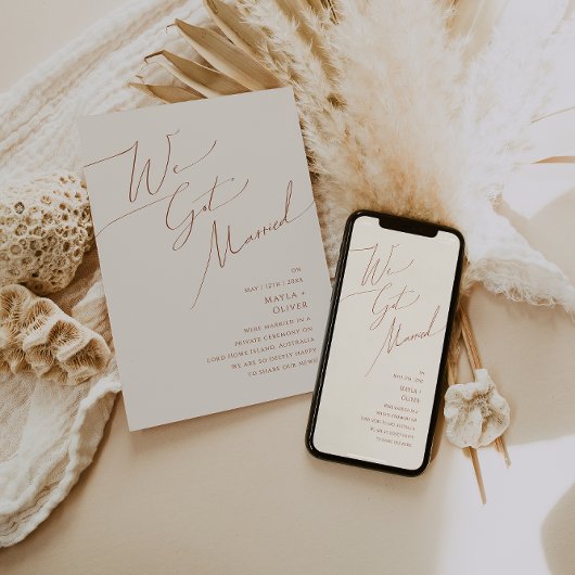 Droomachtige Woestijn | Beige Trouwkaart Kaart