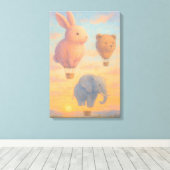 Droomballonnen bij zonsopgang canvas afdruk (Insitu (Houten vloer))