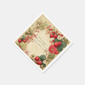Droombeeld Aardbei Botanicals Bruiloft Feest Servet (Hoek)