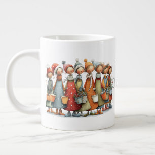Droombeeld Acht Melkmeisjes 12 Dagen Kerstmis Grote Koffiekop