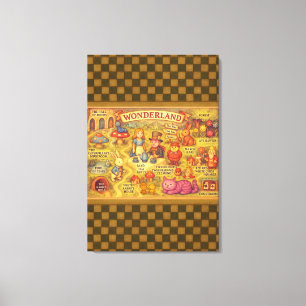 Droombeeld Alice Avonturen in Wonderland Kaart Canvas Afdruk