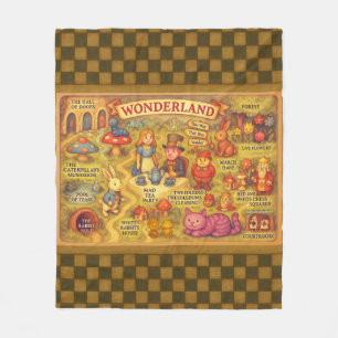 Droombeeld Alice Avonturen in Wonderland Kaart Fleece Deken