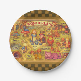 Droombeeld Alice Avonturen in Wonderland Kaart Papieren Bordje