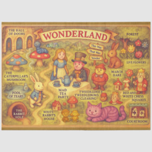 Droombeeld Alice Avonturen in Wonderland Kaart Tissuepapier