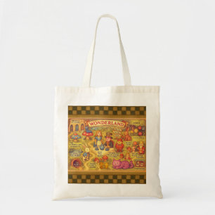 Droombeeld Alice Avonturen in Wonderland Kaart Tote Bag