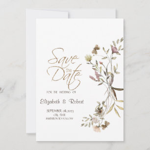 Droombeeld Aquarel Wilde Bloem Bewaar De Datum Save The Date