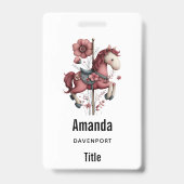 Droombeeld Draaimolen Paard Afbeelding Badge (Achterkant)