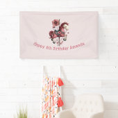 Droombeeld Draaimolen Paard Afbeelding Verjaardag Spandoek (Insitu)