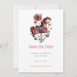 Droombeeld Draaimolen Paard Baby Shower Save The Date