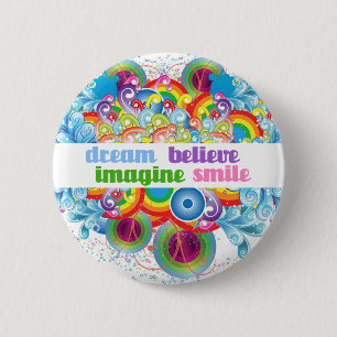 droombeeld geloven glimlach ronde button 5,7 cm