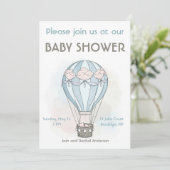 Droombeeld hete luchtballon babyshower uitnodiging (Staand voorkant)