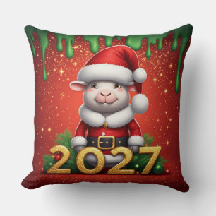 Droombeeld Kerstgeit met Krans & Kerstmannenhoed Kussen