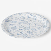 Droombeeld Laatste Toast Aan De Kust Blauw Papieren Bordje (Gekanteld)