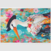 Droombeeld Paas Lente Ooievaar Decoupage Tissuepapier (Voorkant)