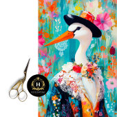 Droombeeld Paas Lente Ooievaar Decoupage Tissuepapier