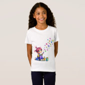 Droombeeld Regenboog Ster Schilder Meisje T-shirt (Voorkant volledig)