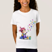 Droombeeld Regenboog Ster Schilder Meisje T-shirt (Voorkant)