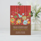 Droombeeld Rode Bloementuin Trouwreceptiekaart Kaart (Staand voorkant)