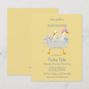 Droombeeld Waterverf Eenden in Badkuip Baby Shower Briefkaart