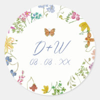 Droombeeld Wilde Bloem Vlinder Persoonlijk Sticker