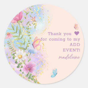 Droombeeld Wilde Bloemen Bloementuin Bruidsdiner Ronde Sticker