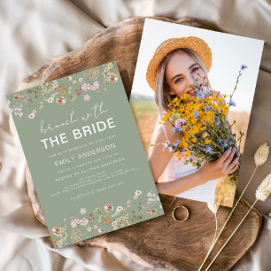 Droombeeld Wilde Bloemen Bruidsontbijt Brunch Foto Kaart