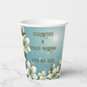 Droombeeldige Kersenbloesem met Glitters Papieren Bekers (Voorkant)