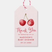 Droombeeldige Waterverf Kersen Baby Shower Cadeaulabel (Voorkant)