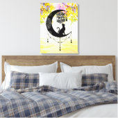 Droombestrijder met kat | Volg uw dromen Canvas Afdruk (Insitu (Slaapkamer))