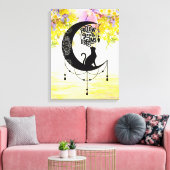 Droombestrijder met kat | Volg uw dromen Canvas Afdruk (Insitu (Woonkamer))