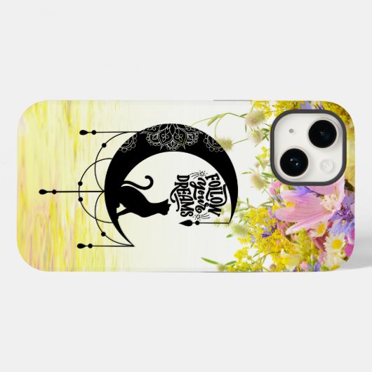 Droombestrijder met kat | Volg uw dromen Case-Mate iPhone Case (Achterkant (horizontaal))