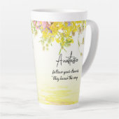 Droombestrijder met kat | Volg uw dromen Latte Mok (Rechterhoek)