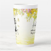 Droombestrijder met kat | Volg uw dromen Latte Mok (Voorkant)