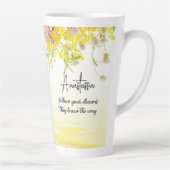 Droombestrijder met kat | Volg uw dromen Latte Mok (Rechts)