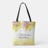 Droombestrijder met kat | Volg uw dromen Tote Bag (Achterkant)