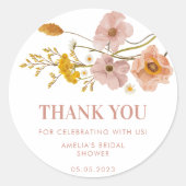 Droombloemen, Boheemse Bloemen Ronde Sticker (Voorkant)