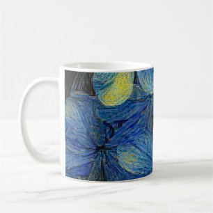 Droombloemen in de kunststijl Vincent Van Gogh. Ar Koffiemok