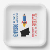 Droombooster en potentiële raket papieren bordje (Voorkant)