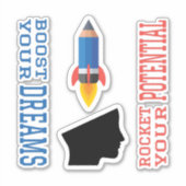 Droombooster en potentiële raket sticker (Voorkant)