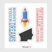 Droombooster en potentiële raket sticker (Vel)