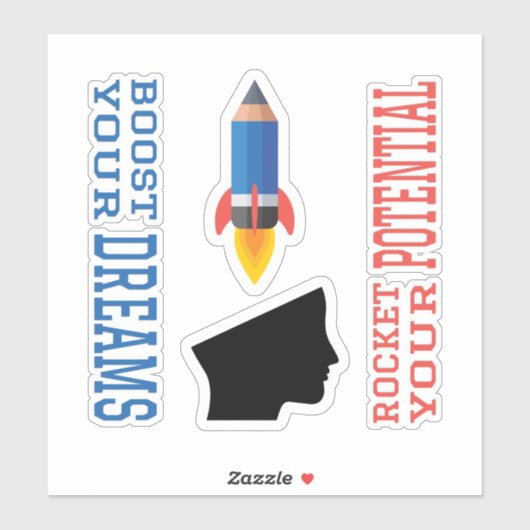 Droombooster en potentiële raket sticker (Vel)