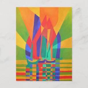 Droomboot A Cubist Junk in de kleuren van de eerst Briefkaart