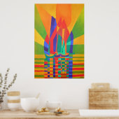 Droomboot A Cubist Junk in de kleuren van de eerst Poster (Keuken)