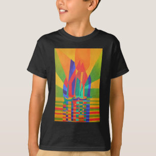 Droomboot A Cubist Junk in de kleuren van de eerst T-shirt