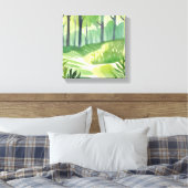 Droombossen | Bos Watercolor Landschap Canvas Afdruk (Insitu (Slaapkamer))